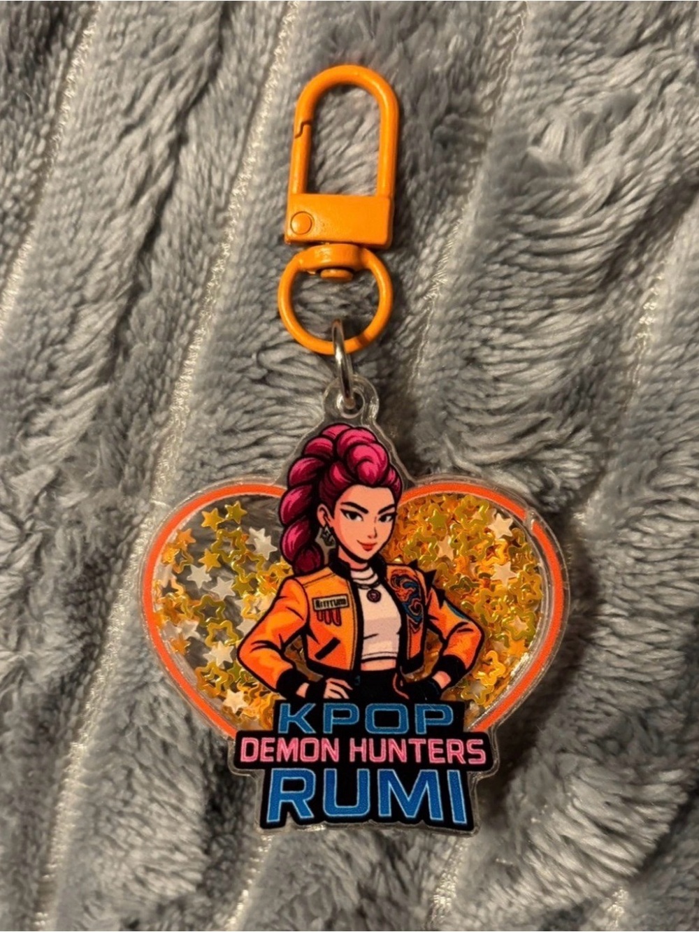 K-Pop Demon Hunters Rumi Glitter Heart Keychain -